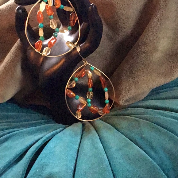 Hand made dangle earrings 14k filled - Picture 1 of 3